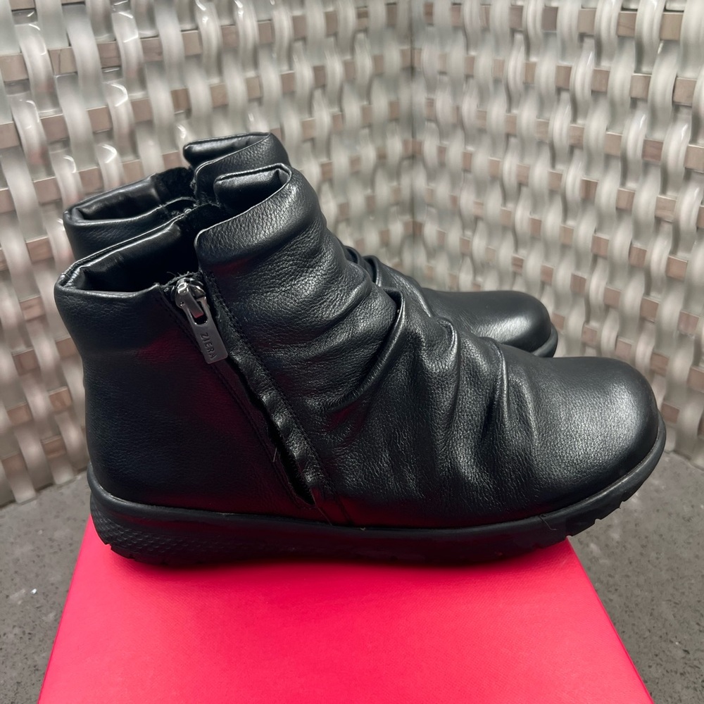 Ziera Shayne-XF Black Leather Zip Ankle Boot size 39 - Picture 6 of 11